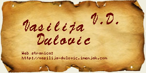 Vasilija Dulović vizit kartica
